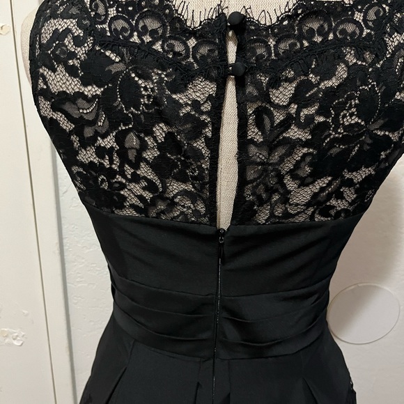 White House Black Market Black Satin Dress Size 0 - Picture 4 of 4